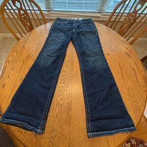 Ariat Real Mid Rise Boot Cut Entwined Jeans Women's Size 34R Western 32.5” ins